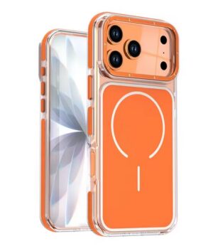Orange Glossy Magsafe Case With Camera Stand - iPhone