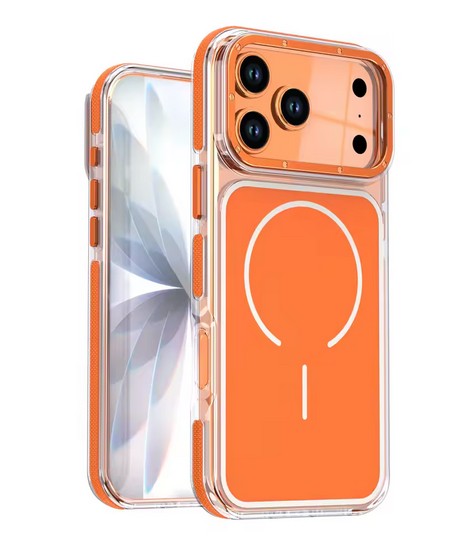 Orange Glossy Magsafe Case With Camera Stand - iPhone