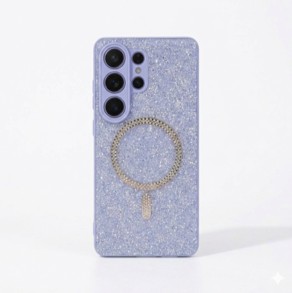 Purple Glitter Magsafe Back Case - Samsung