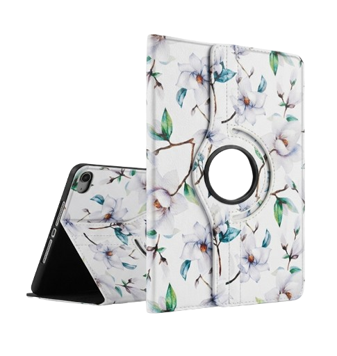 White Flower Fancy Tablet Case 360° Rotating – Samsung