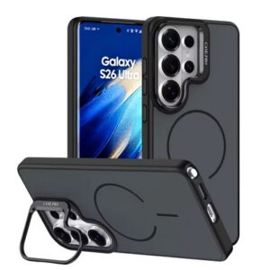 Black Matte Finish Magsafe Case With Camera Stand - Samsung