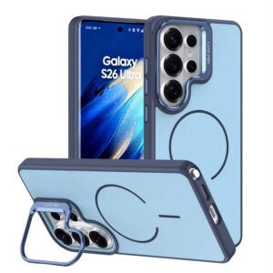 Blue Matte Finish Magsafe Case With Camera Stand - Samsung