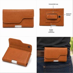 Brown Magnetic Horizontal Belt Pouch – Universal Medium (5.5”)