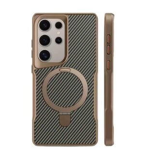 Gold Magsafe Ring stand carbon fiber case - Samsung (Copy)