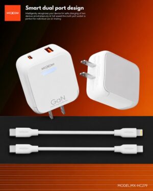 MOXOM MX-HC279 USA-Charger Type-C To Type-C & Type-C & Lightening