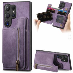 Purple Zipper Wallet Case – Samsung