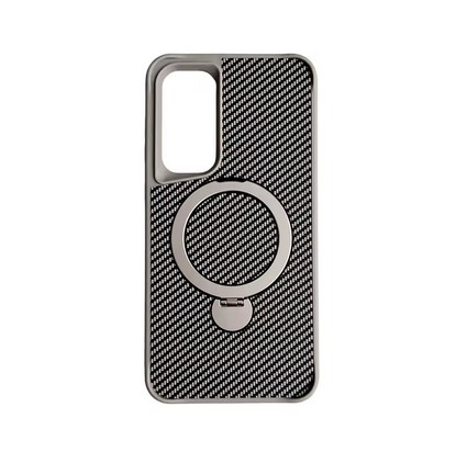 Silver Magsafe Ring stand carbon fiber case – Samsung
