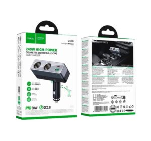 HOCO Z64 240W 3-IN-1 CIGARETTE LIGHTER CAR CHARGER