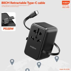 MOXOM MX-HC203 PD20W WORLDWIDE TRAVEL ADAPTER