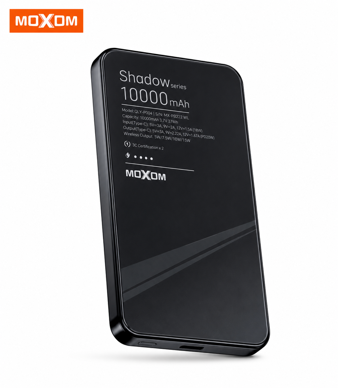 MOXOM 10000MAH ULTRA-THIN WIRELESS POWER BANK MX-PB222 WL - Image 2