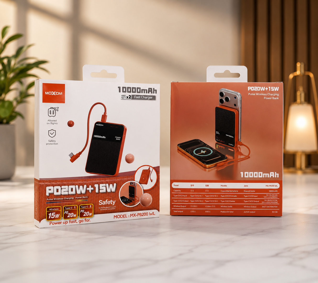 MOXOM 10000MAH WIRELESS POWER BANK MX-PB200 WL
