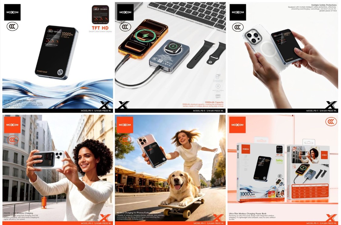 MOXOM 10000MAH WIRELESS POWER BANK MX-PB225 WL - Image 3