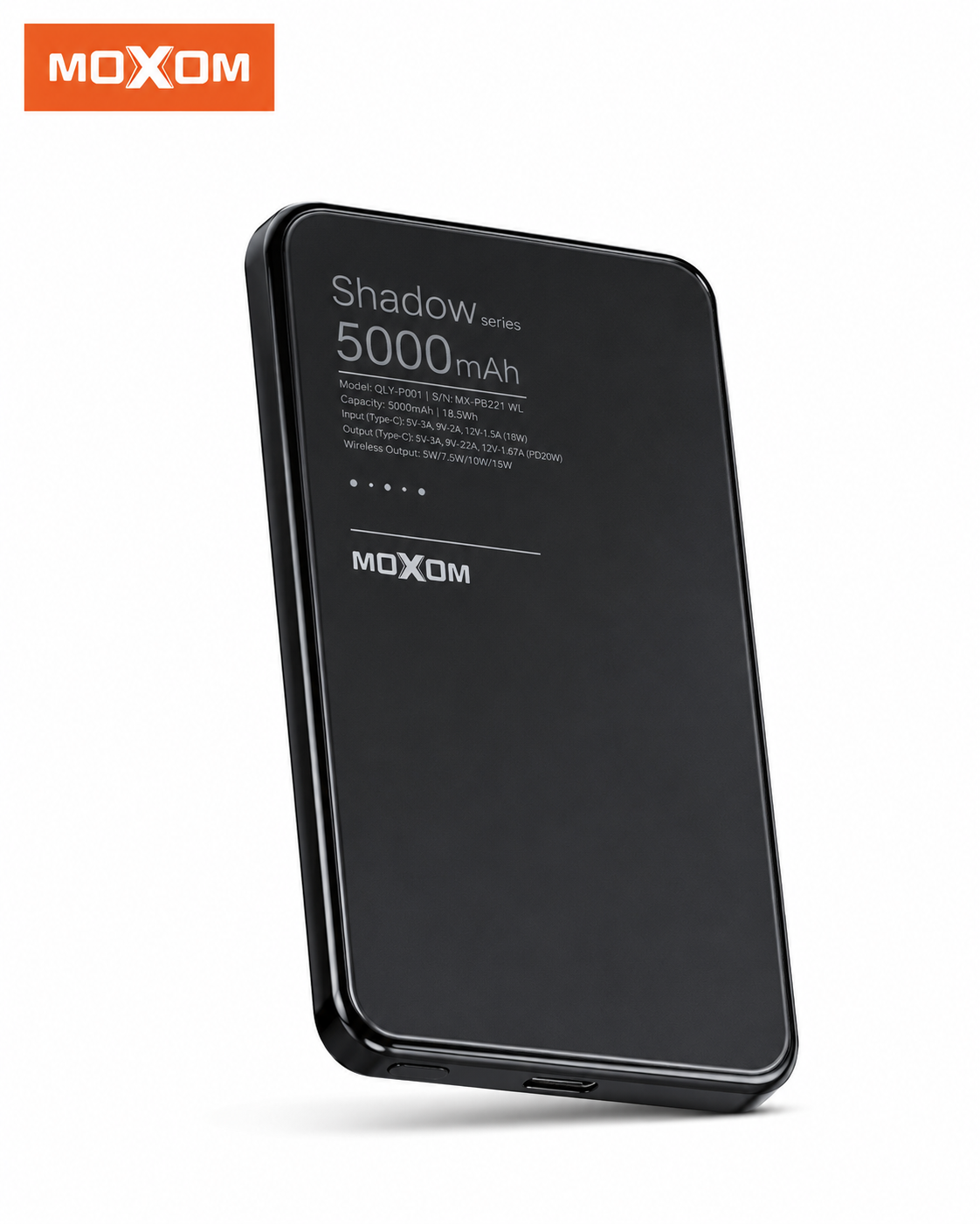 MOXOM 5000MAH ULTRA-THIN WIRELESS POWER BANK MX-PB221 WL - Image 2