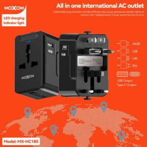 MOXOM MX-HC185 WORLDWIDE TRAVEL ADAPTER